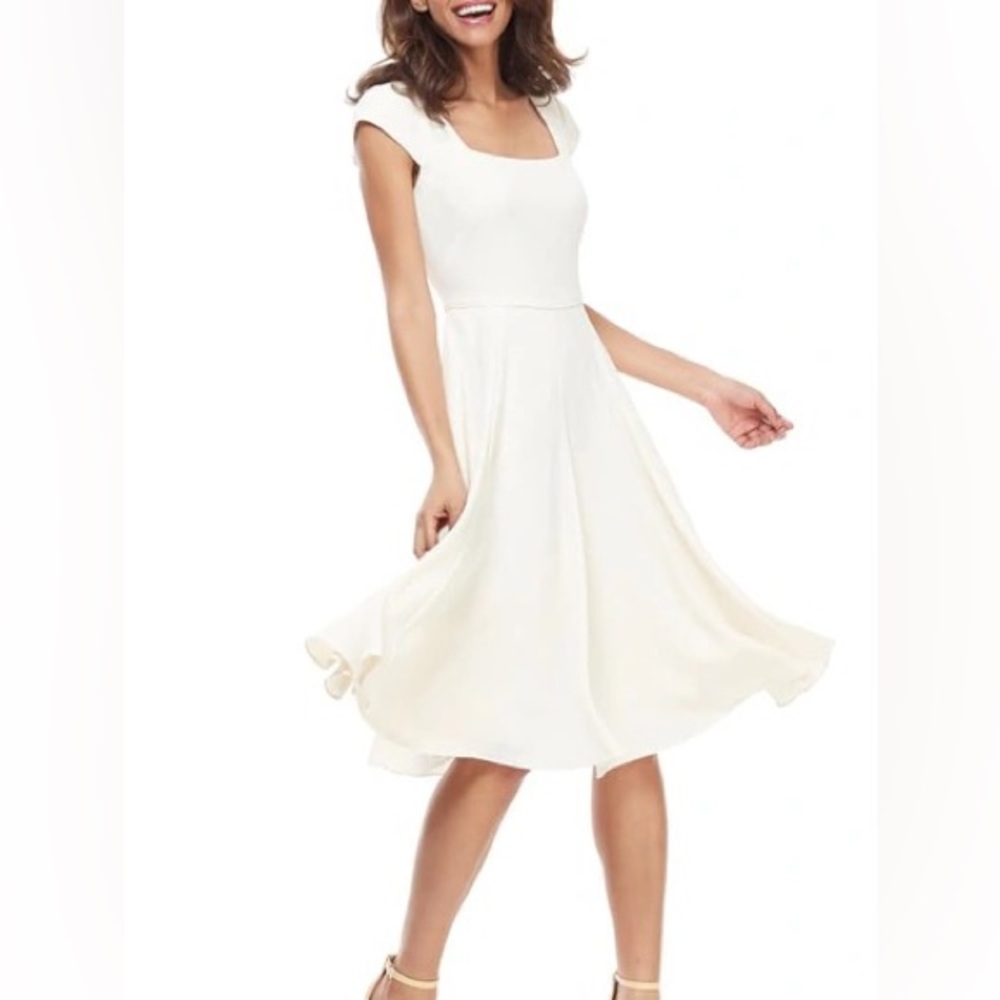 Regina Square Neck Fit & Flare Dress - Ice Cream